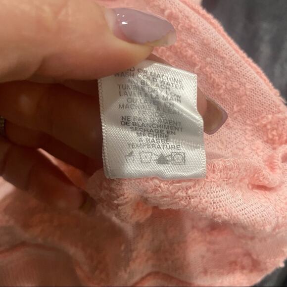 Wildfox I Love You Pink Heart Graphic Burnout Lightweight Sheer Sweater XS - Picture 7 of 7